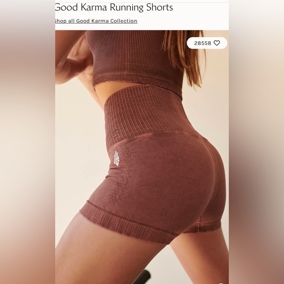 Free People Good Karma Running Shorts Nutmeg Size XS/S NWOT $48 - Picture 6 of 9